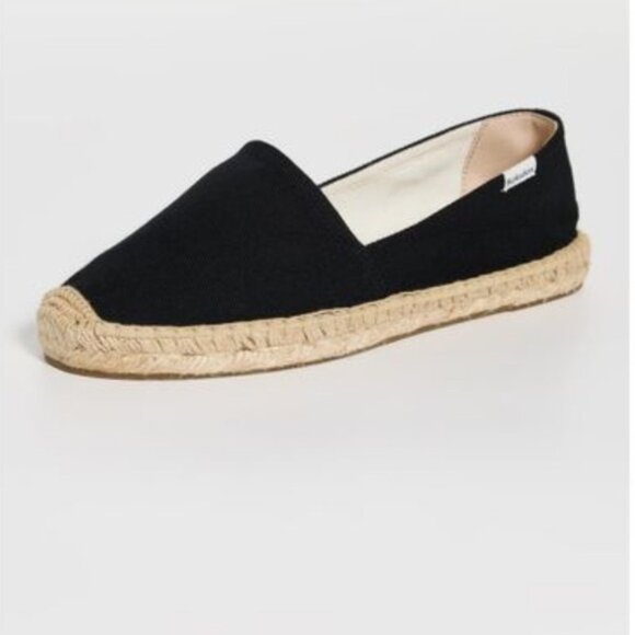 Soludos Shoes - SOLUDOS Black Smoking Espadrille in Calfhair Size 8